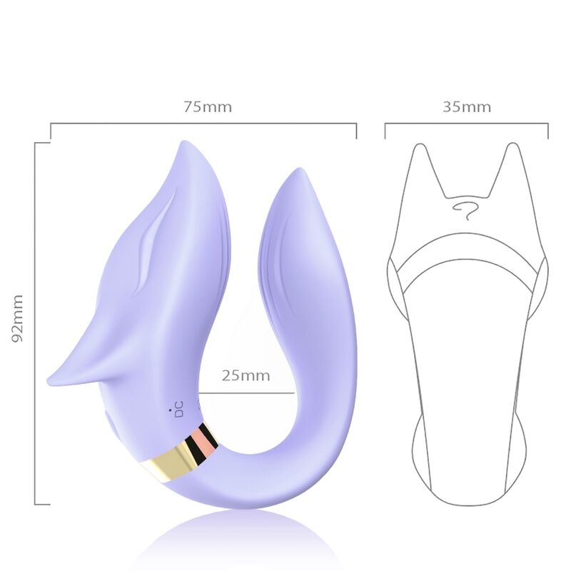 ARMONY - VIBRADOR FOX PARA PAREJAS CON CONTROL REMOTO MORADO