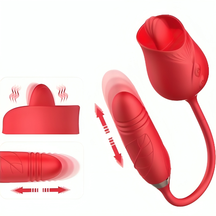 ARMONY - DELIGHT FLOWER VIBRATOR AND IMPULSE WITH RED TONGUE