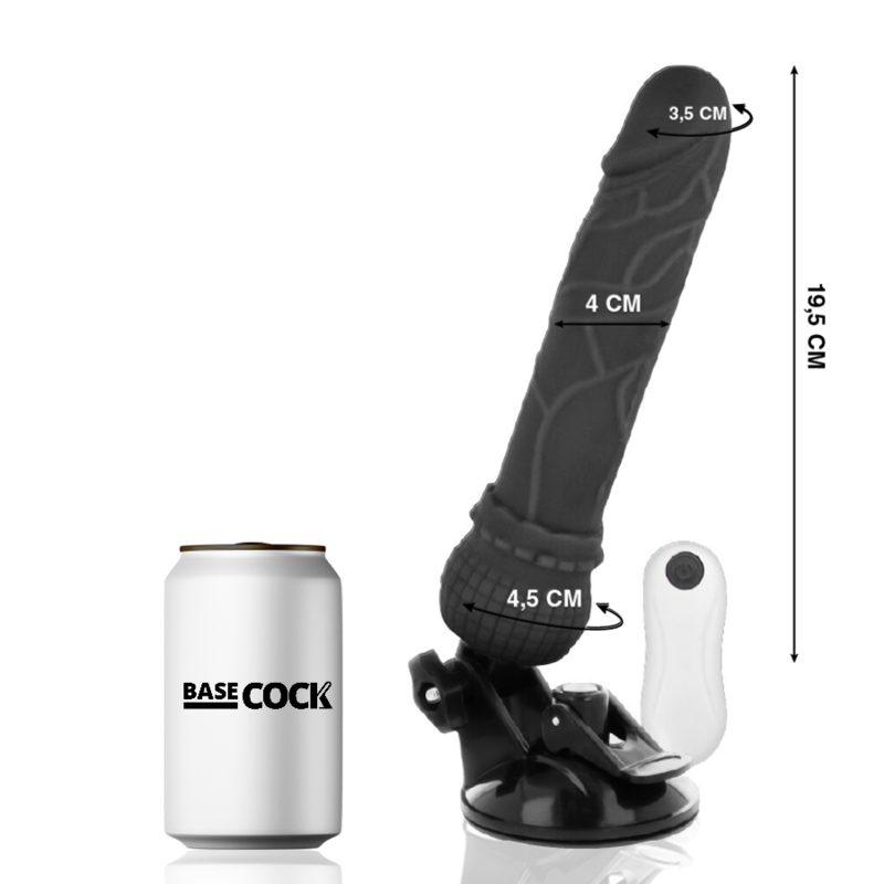 BASECOCK - VIBRADOR CONTROL REMOTO NATURAL REALISTA 19,5 CM -O- 4 CM