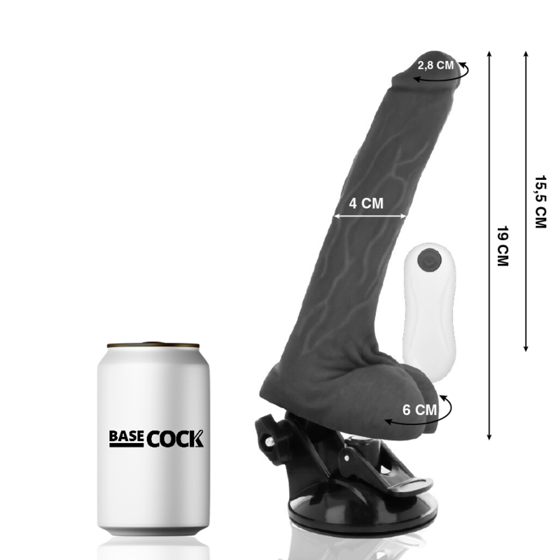 BASECOCK - VIBRADOR CONTROL REMOTO NATURAL REALISTA 19 CM -O- 4 CM
