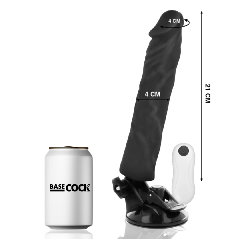 BASECOCK - VIBRADOR REALISTA CON CONTROL REMOTO NATURAL 21 CM -O- 4 CM