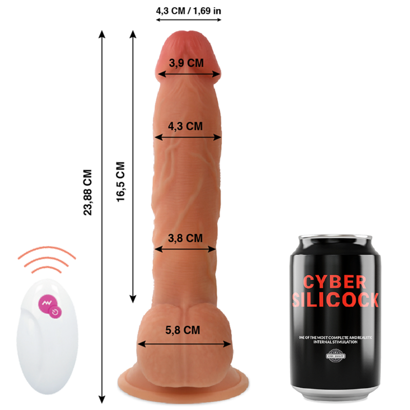 CYBER SILICOCK - CONTROL REMOTO REALISTA MR JOHN 23,88 CM -O- 4,3 CM