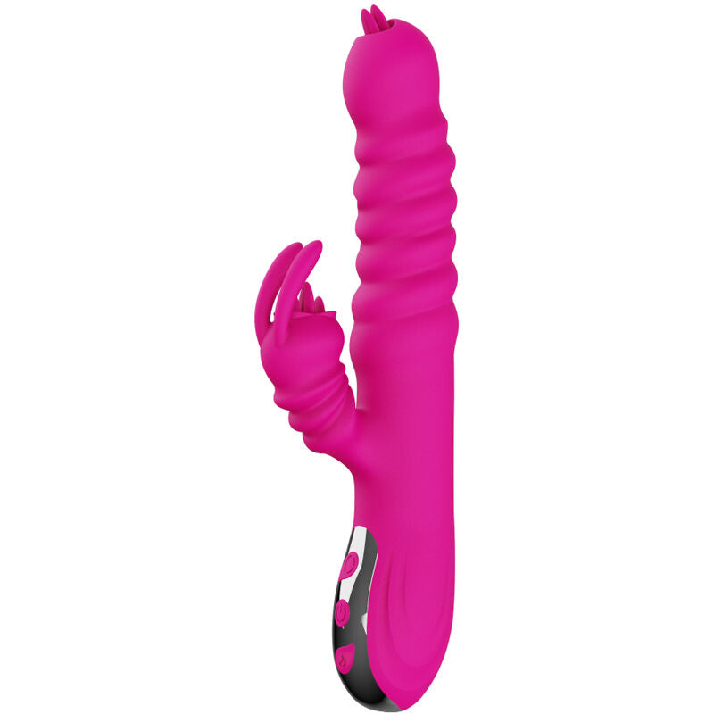 ARMONY - VIBRADOR MULTIFUNCIONAL DOBLE LENGUA CON EFECTO CALOR CON CONEJO FUCSIA