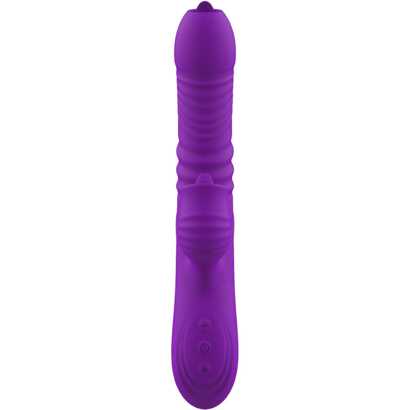 ARMONY - VIBRADOR CONEJITO PUNTO G COMPLETO CON LENGUA ESTIMULANTE EFECTO CALOR VIOLETA