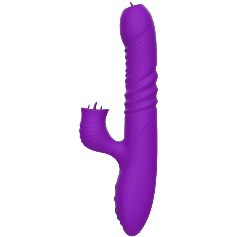 ARMONY - VIBRADOR CONEJITO PUNTO G COMPLETO CON LENGUA ESTIMULANTE EFECTO CALOR VIOLETA