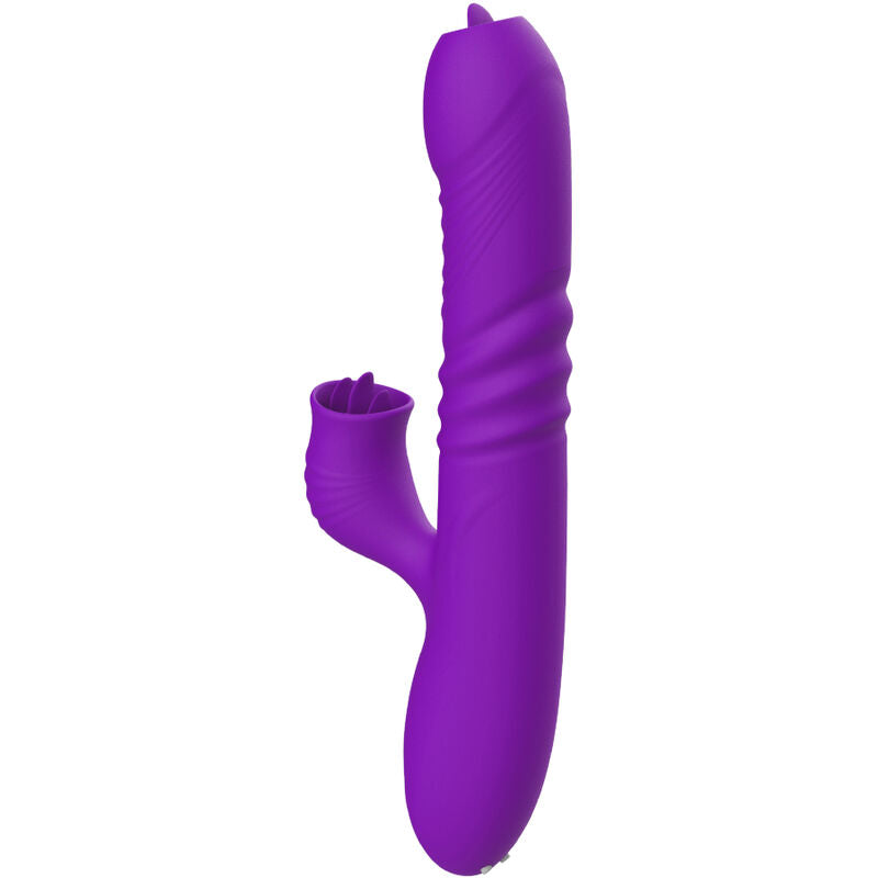 ARMONY - VIBRADOR CONEJITO PUNTO G COMPLETO CON LENGUA ESTIMULANTE EFECTO CALOR VIOLETA