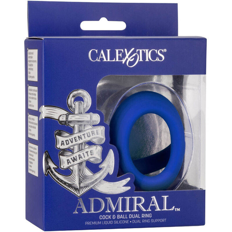 CALEXOTICS - ANILLO DOBLE DE BOLA PARA GALLO ADMIRAL AZUL