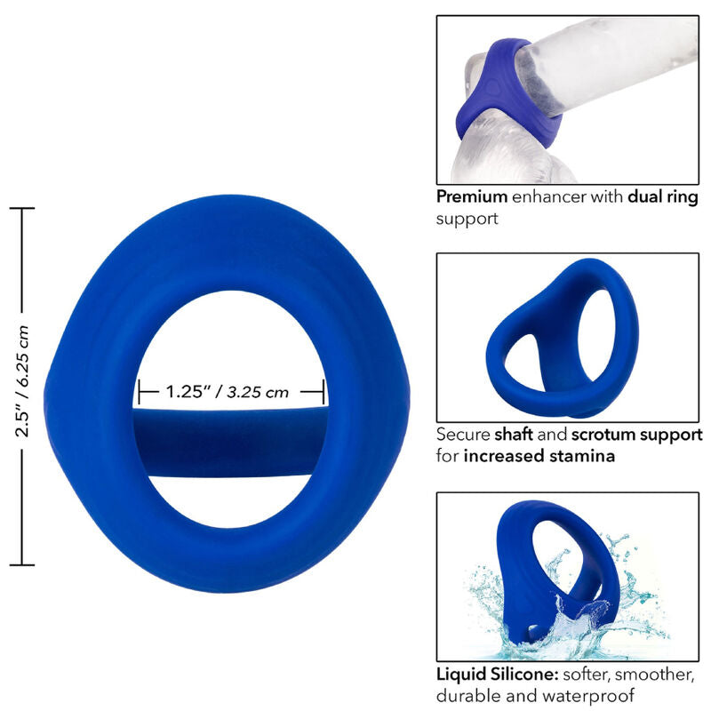 CALEXOTICS - ANILLO DOBLE DE BOLA PARA GALLO ADMIRAL AZUL