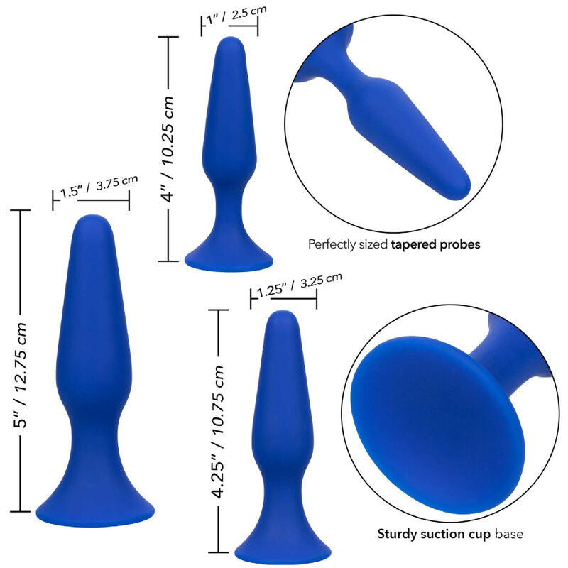CALEXOTICS - KIT ADMIRAL 3 PLUG ANAL AZUL