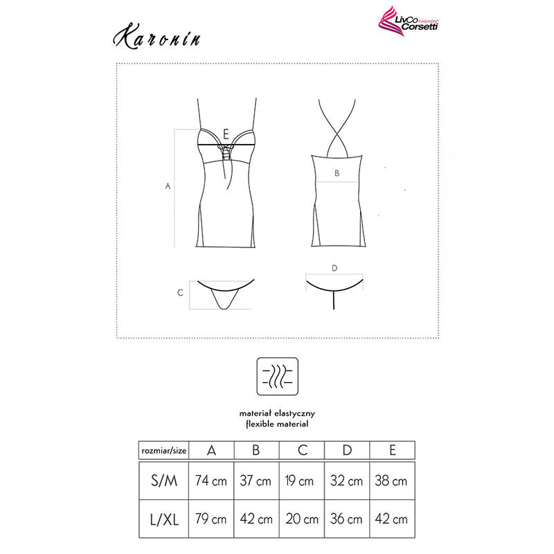 LIVCO CORSETTI FASHION - CAMISA KARONIN LC 90628 + BRAGUITA NEGRA L/XL