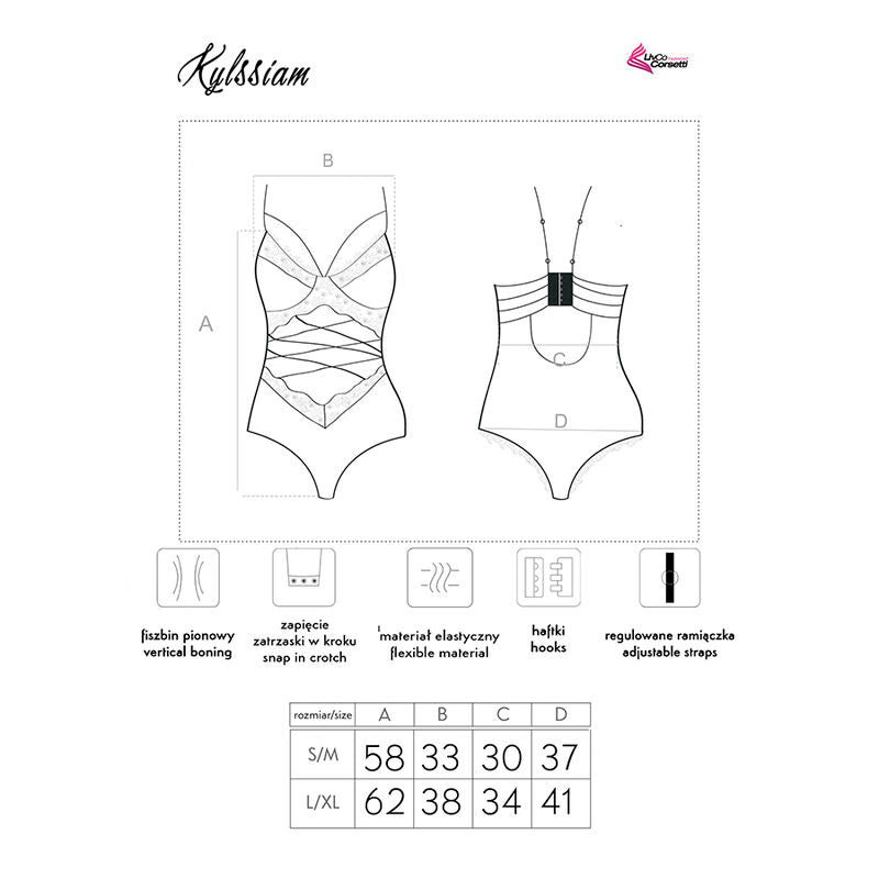 LIVCO CORSETTI MODA - KYLSSIAM LC 90613 CUERPO NEGRO L/XL