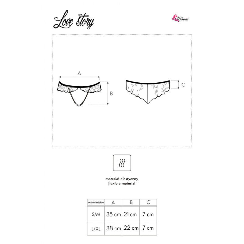 LIVCO CORSETTI FASHION - LOVE STORY LC 90679 PANTALÓN NEGRO SIN ENTREPIERNA L/XL