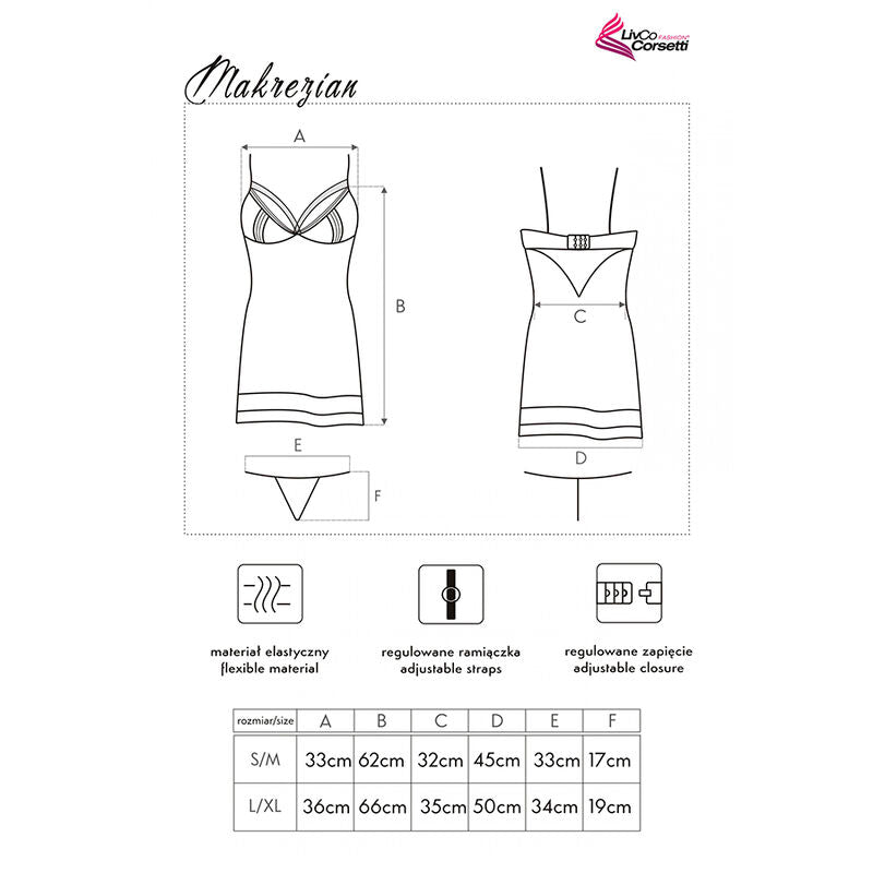 LIVCO CORSETTI FASHION - MAKREZIAN LC 90545 CAMISA NEGRA + PANTALÓN L/XL