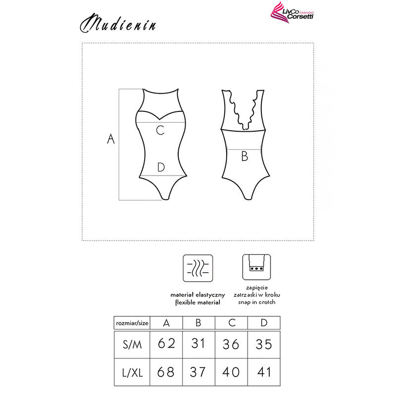 LIVCO CORSETTI MODA - MUDIENIN LC 90654 CUERPO NEGRO L/XL