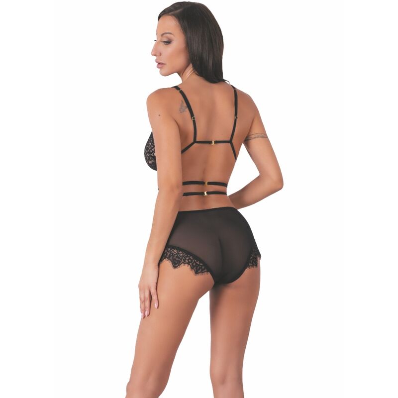 LIVCO CORSETTI FASHION - DREZNA LC 90733 SUJETADOR + PANTALÓN NEGRO L/XL