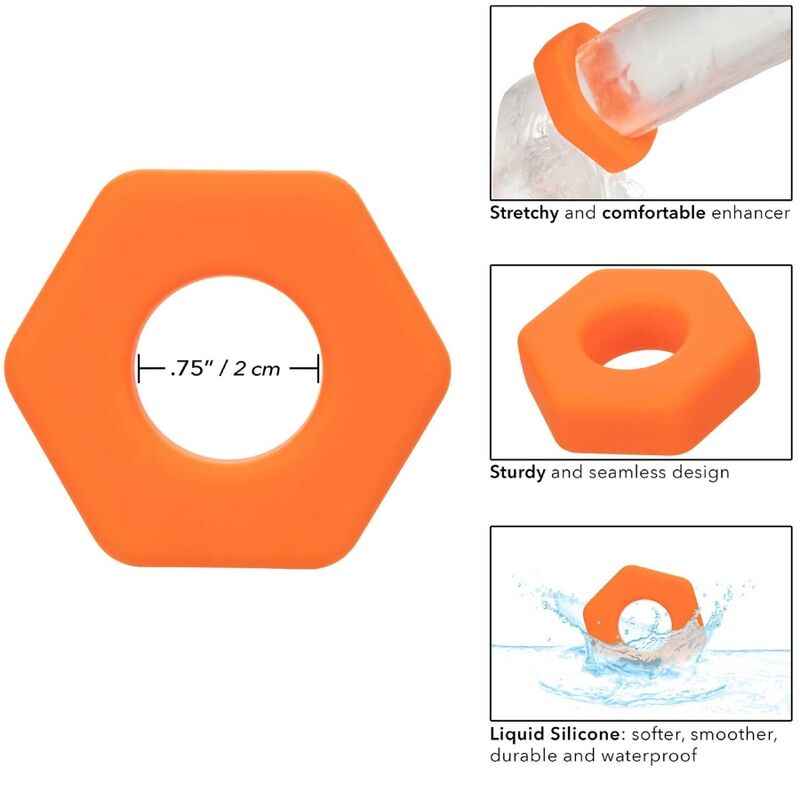 CALEXOTICS - ANILLO ALPHA PROLONGADOR SEXAGON NARANJA