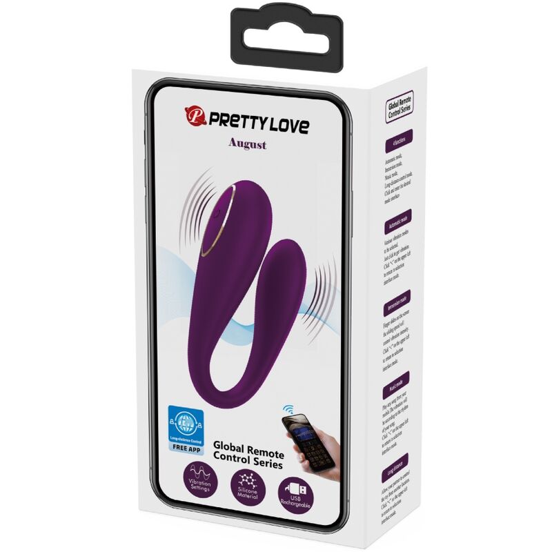 PRETTY LOVE - VIBRADOR DE DOBLE PLACER REMOTO GLOBAL AUGUST