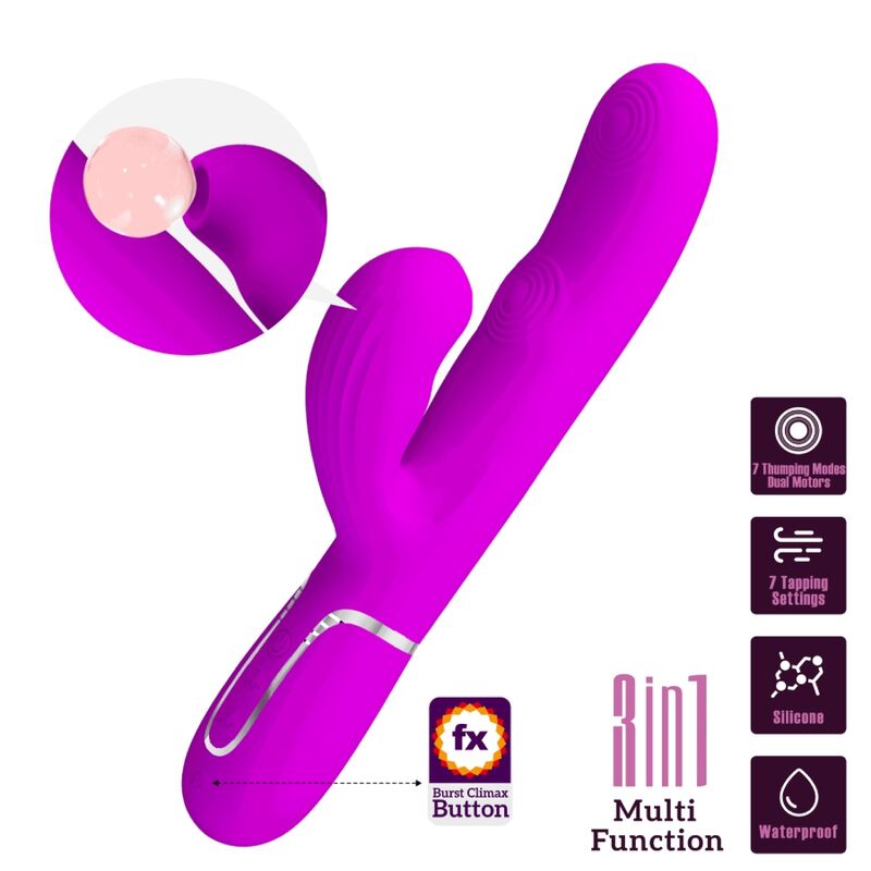 PRETTY LOVE - PERLITA MULTIFUNCTION 3 IN 1 VIBRATOR G-SPOT VIOLET