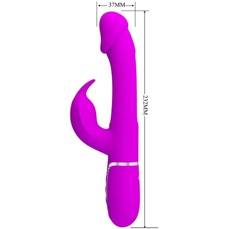 PRETTY LOVE - DEJON RABBIT VIBRATOR 3 IN 1 MULTIFUNCTION FUCHSIA
