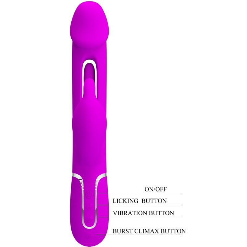 PRETTY LOVE - DEJON RABBIT VIBRATOR 3 IN 1 MULTIFUNCTION FUCHSIA