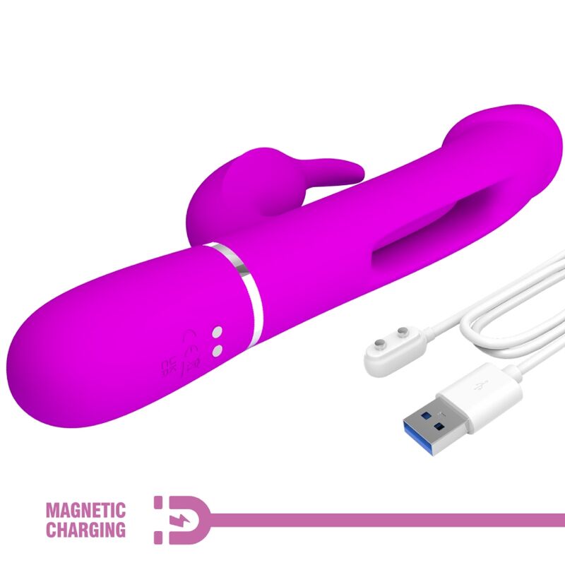 PRETTY LOVE - DEJON RABBIT VIBRATOR 3 IN 1 MULTIFUNCTION FUCHSIA