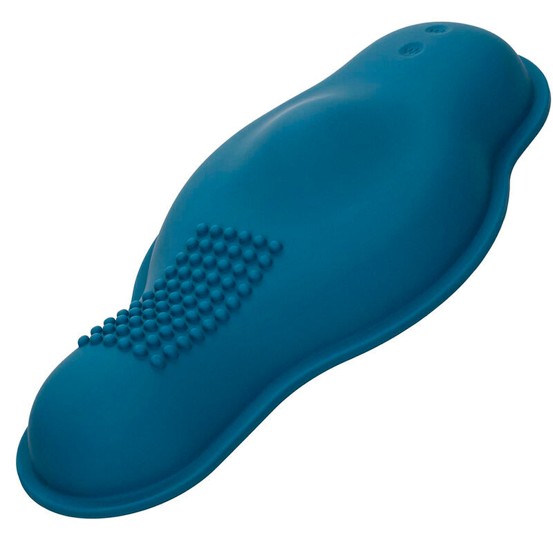 CALEXOTICS - MASAJEADOR DE MONTURA CON MOTOR DUAL Y CONTROL REMOTO AZUL