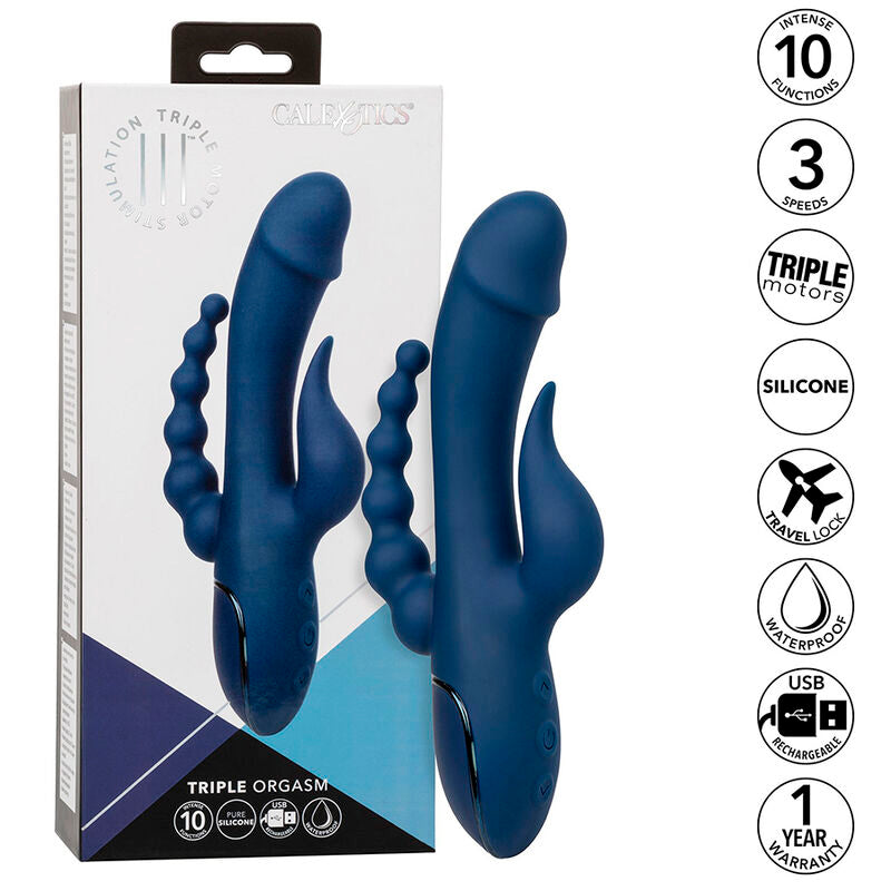 CALEXOTICS - VIBRADOR TRIPLE ORGASMO AZUL