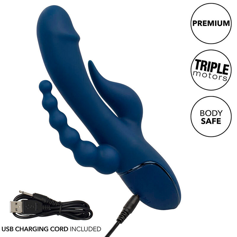 CALEXOTICS - VIBRADOR TRIPLE ORGASMO AZUL