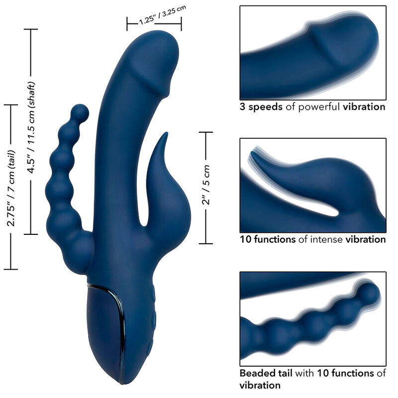 CALEXOTICS - VIBRADOR TRIPLE ORGASMO AZUL
