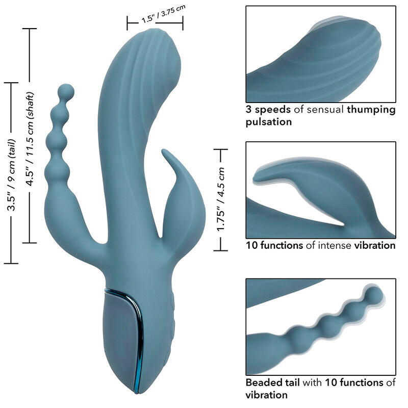 CALEXOTICS - VIBRADOR TRIPLE ECSTASY GRIS