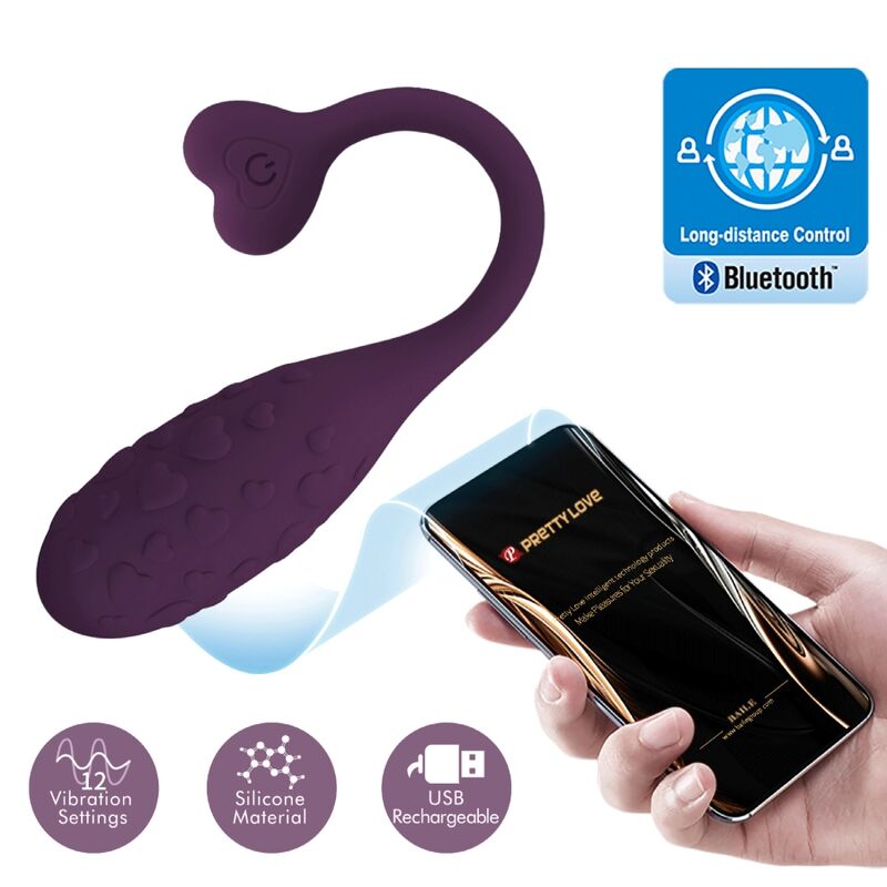 PRETTY LOVE - HUEVO VIBRADOR CONTROLADO POR APLICACIÓN FISHERMAN LILA