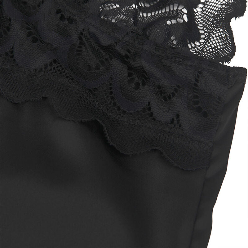 SUBBLIME - BABYDOLL CON PECHO ESTAMPADO FLORAL NEGRO S/M