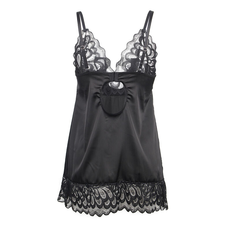 SUBBLIME - BABYDOLL CON PECHO ESTAMPADO FLORAL NEGRO S/M