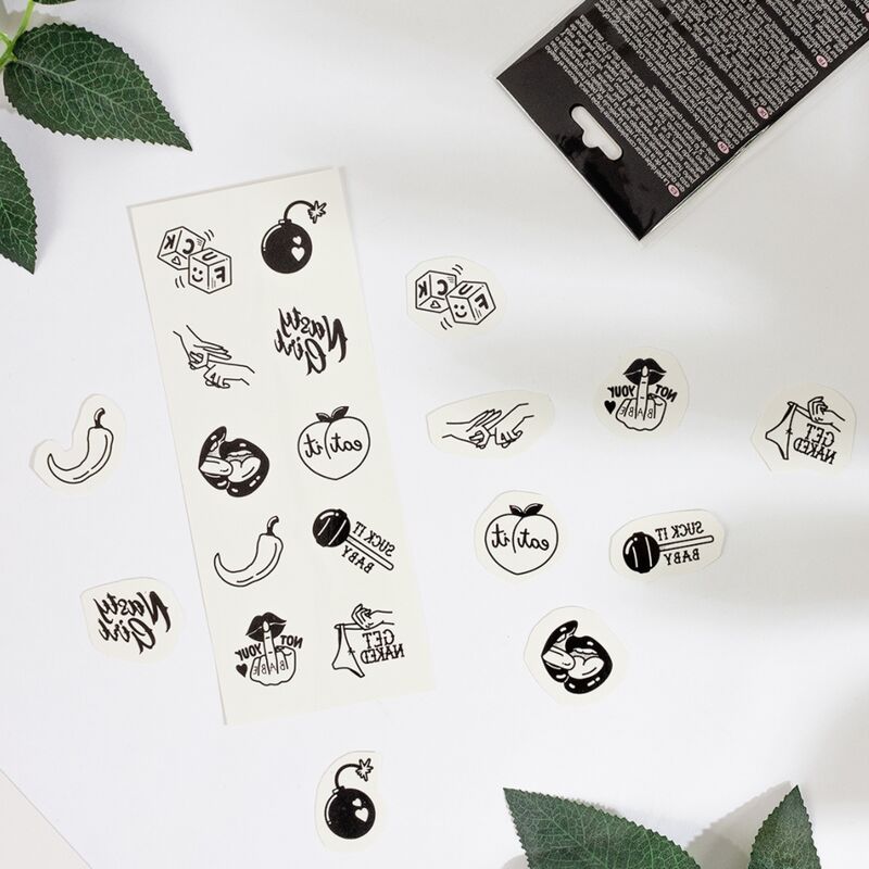 SECRET PLAY - SET DE 10 TATUAJES TEMPORALES DE LA COLECCIÓN SPICY