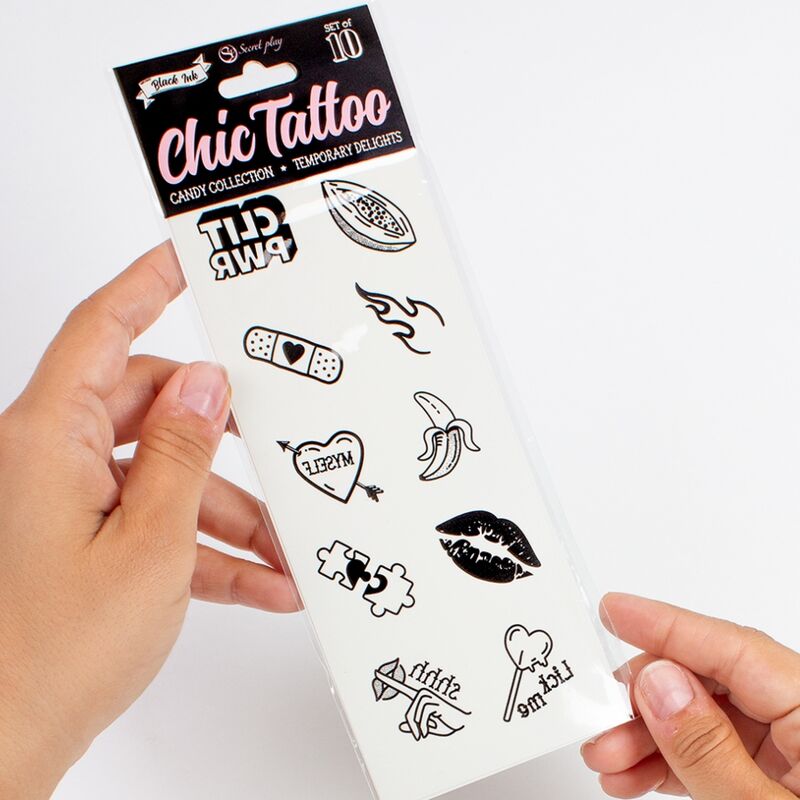 SECRET PLAY - SET DE 10 TATUAJES TEMPORALES DE LA COLECCIÓN SWEETS