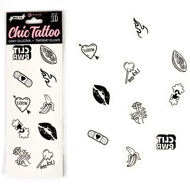 SECRET PLAY - SET DE 10 TATUAJES TEMPORALES DE LA COLECCIÓN SWEETS