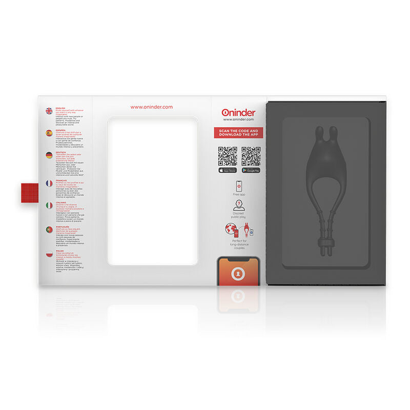 ONINDER - ANILLO VIBRADOR RECARGABLE AJUSTABLE PAMPA CON ESTIMULADOR DE CLÍTORIS DE 10 VELOCIDADES - APP GRATUITA