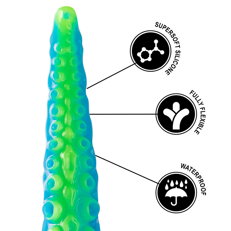 EPIC - SCYLLA FLUORESCENT THIN TENTICAL DILDO LARGE SIZE