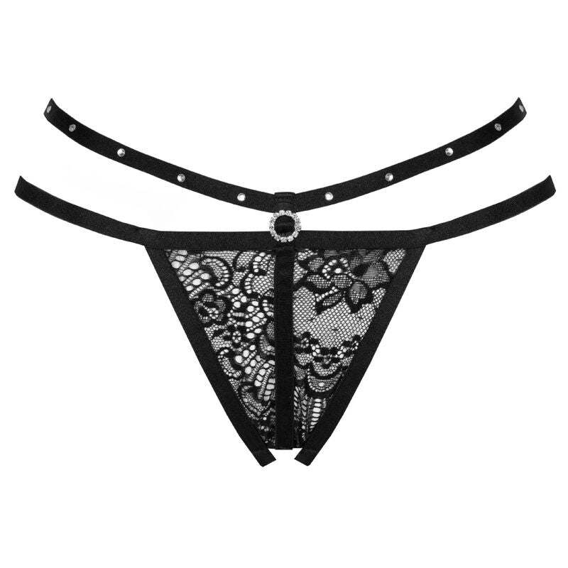 LIVCO CORSETTI FASHION - NOMADE THONG WITHOUT CROTCHLESS BLACK
