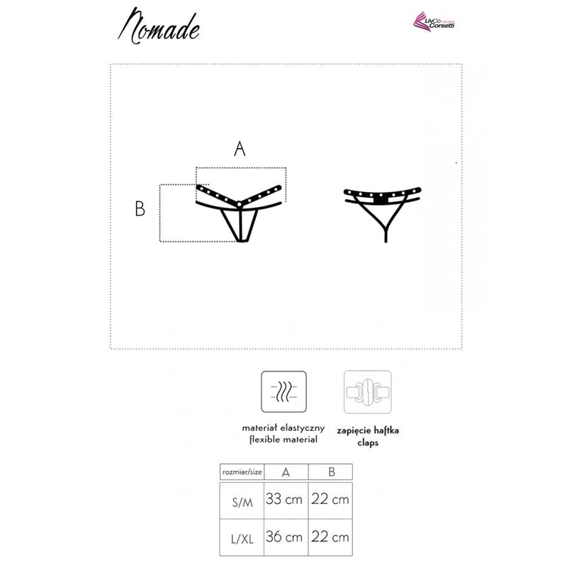 LIVCO CORSETTI FASHION - NOMADE THONG WITHOUT CROTCHLESS BLACK