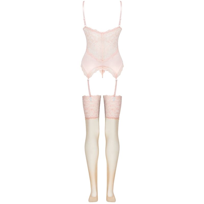 LIVCO CORSETTI FASHION - CONJUNTO DE CORSÉ + BRAGUITA + MEDIAS PERSINNE PEACH