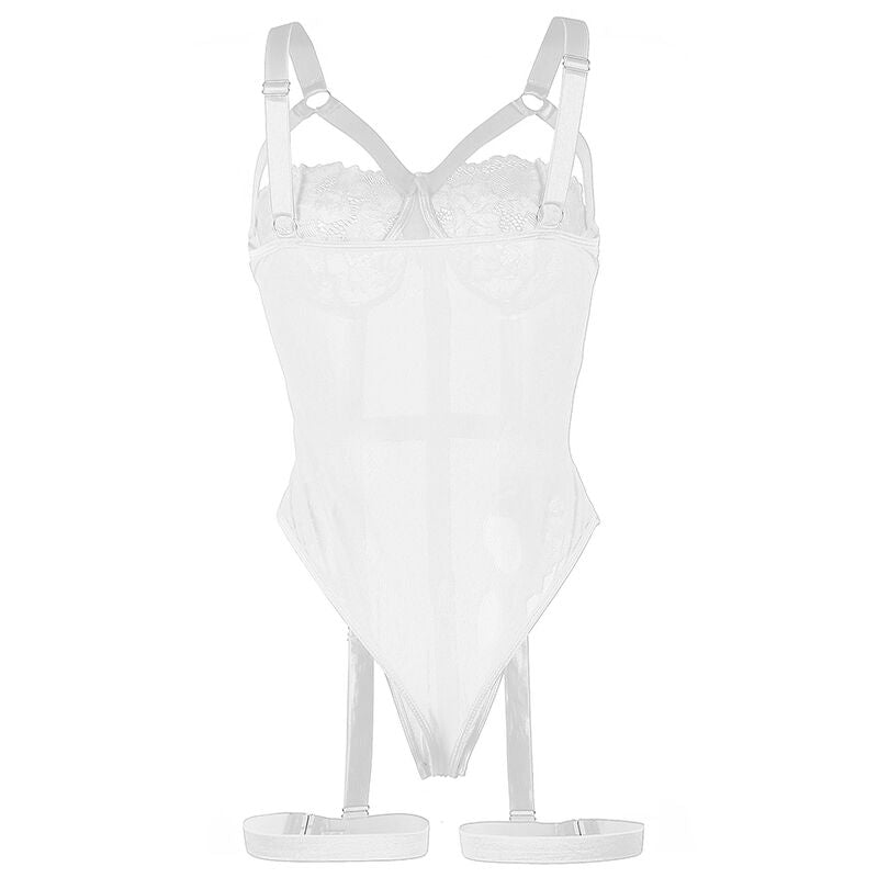 SUBBLIME - TEDDY CON TIRANTES DE LIGA Y DETALLE EN PECHO BLANCO S/M