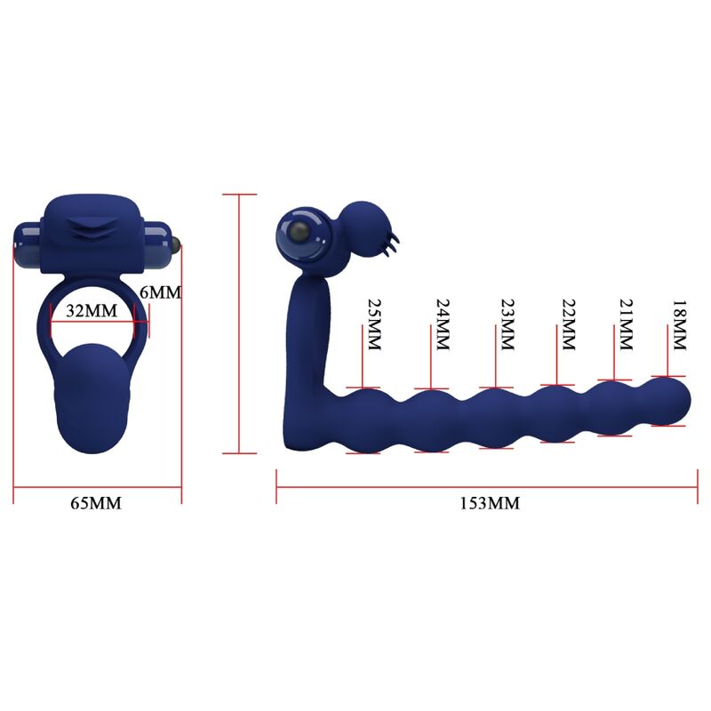 PRETTY LOVE - ANILLO VIBRADOR AJMAL CON TAPÓN AZUL