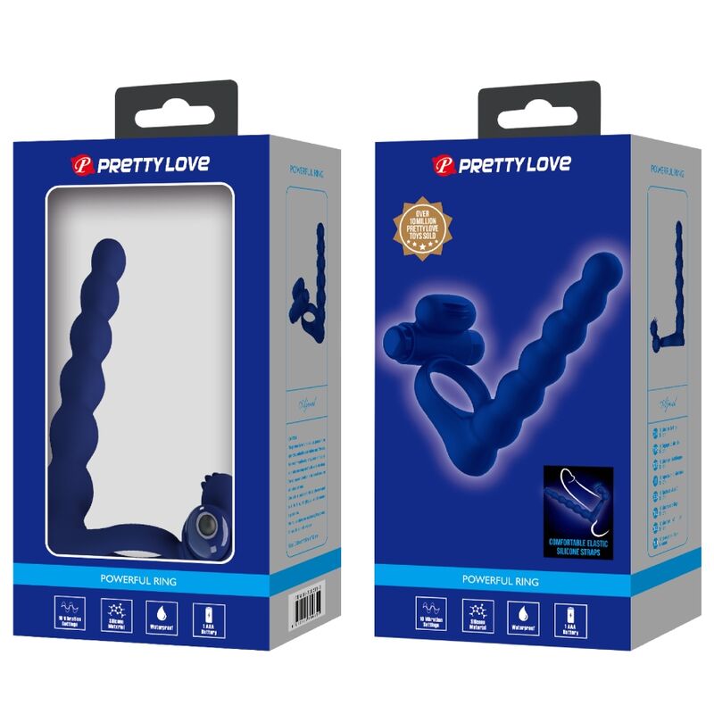 PRETTY LOVE - ANILLO VIBRADOR AJMAL CON TAPÓN AZUL