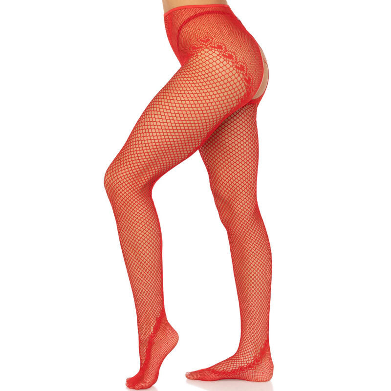 LEG AVENUE - RED FISHNET TIGHTS