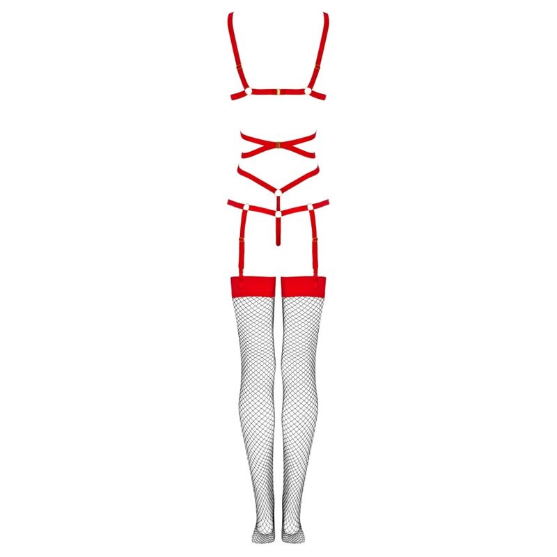 LIVCO CORSETTI FASHION - THIARA LC 20213 BODY SET + RED SOCKS S/M