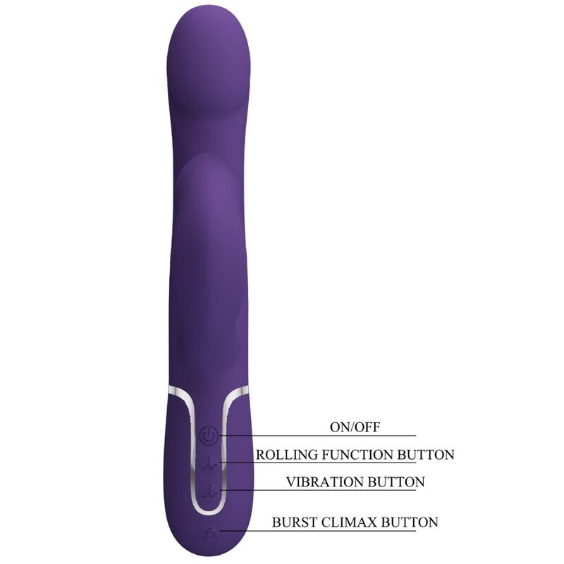 PRETTY LOVE - ZALIN 4 IN 1 PEARL RABBIT VIBRATOR PURPLE