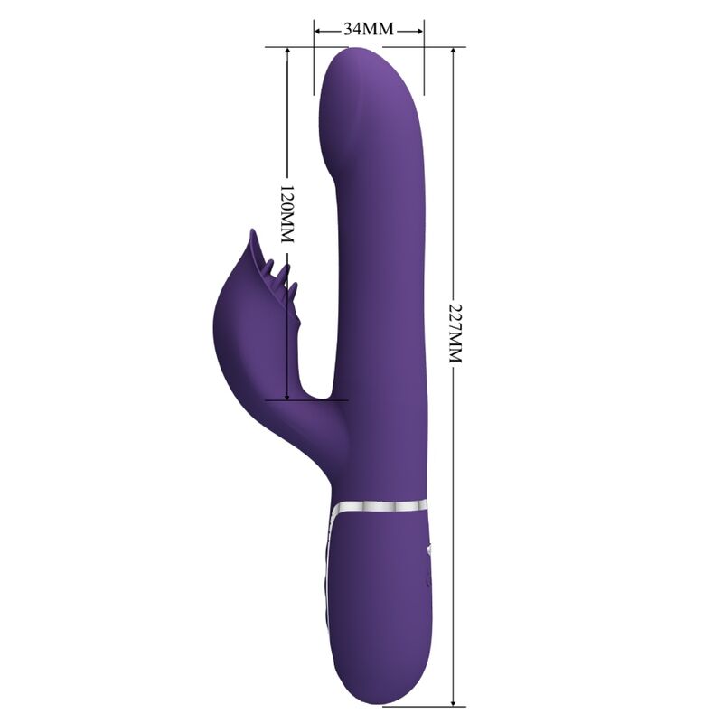 PRETTY LOVE - ZALIN 4 IN 1 PEARL RABBIT VIBRATOR PURPLE