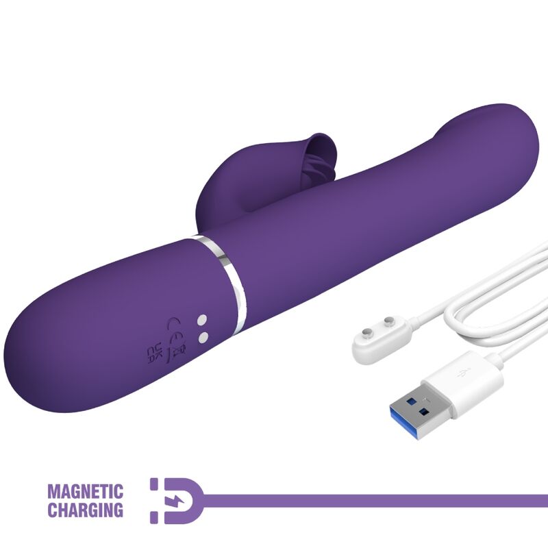 PRETTY LOVE - ZALIN 4 IN 1 PEARL RABBIT VIBRATOR PURPLE