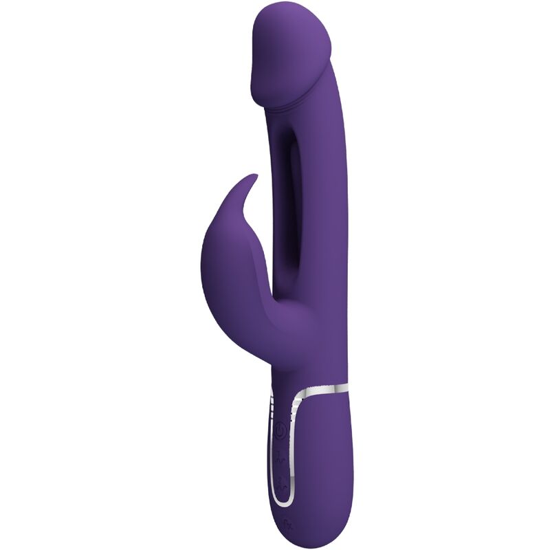 PRETTY LOVE - VIBRADOR CONEJO MULTIFUNCIÓN 3 EN 1 KAMPAS CON LENGUA VIOLETA